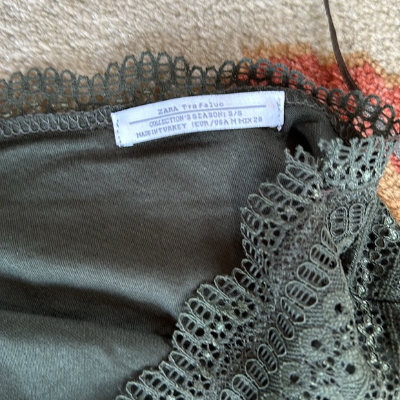 Zara Olive Green Lace Bodysuit - Picture 3 of 4